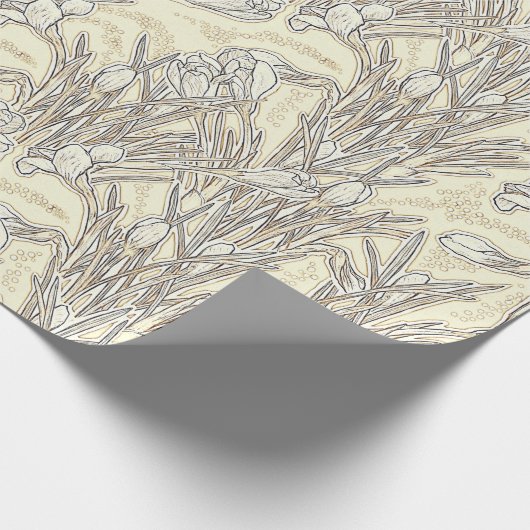 Gartengarten Blume Blumenmuster Creme Geschenkpapier (Ecke)