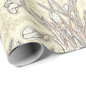 Gartengarten Blume Blumenmuster Creme Geschenkpapier (Rolleneckpunkt)