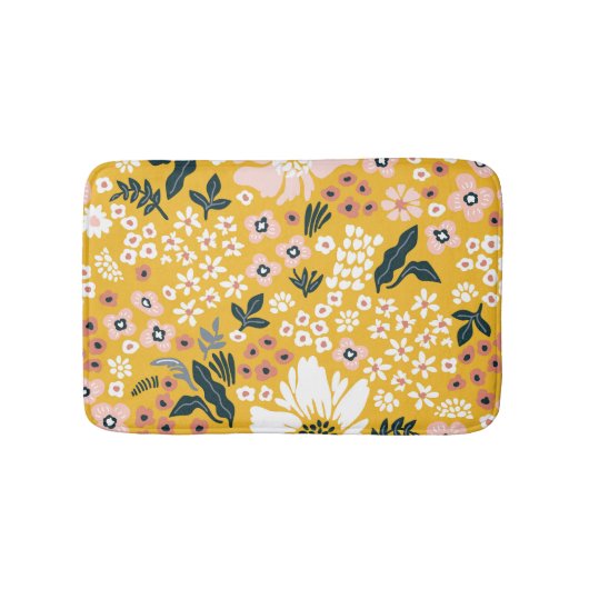 Gartengarten Blume: Gelber Vintager Charme. Badematte (Vorderseite)