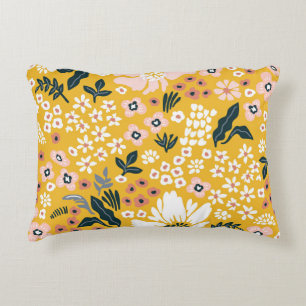 Gartengarten Blume: Gelber Vintager Charme. Dekokissen