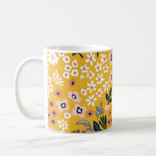 Gartengarten Blume: Gelber Vintager Charme. Kaffeetasse