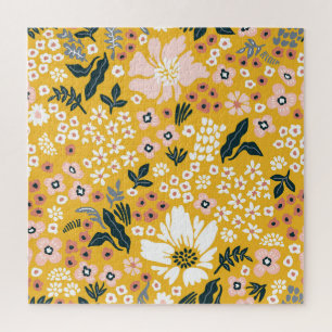 Gartengarten Blume: Gelber Vintager Charme. Puzzle