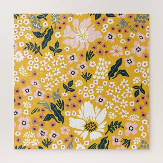 Gartengarten Blume: Gelber Vintager Charme. Puzzle (Vertikal)