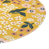Gartengarten Blume: Gelber Vintager Charme. Schneidebrett (Ecke)