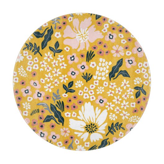 Gartengarten Blume: Gelber Vintager Charme. Schneidebrett (Vorderseite)