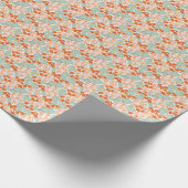 Gartengarten-Blume: rosa, orange nahtlos Geschenkpapier (Ecke)