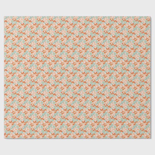 Gartengarten-Blume: rosa, orange nahtlos Geschenkpapier (Flach)