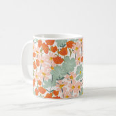 Gartengarten-Blume: rosa, orange nahtlos Kaffeetasse (Vorderseite Links)