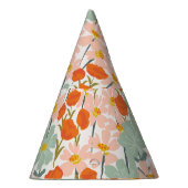 Gartengarten-Blume: rosa, orange nahtlos Partyhütchen (Rechts)