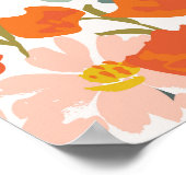 Gartengarten-Blume: rosa, orange nahtlos Poster (Ecke)