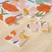 Gartengarten-Blume: rosa, orange nahtlos Puzzle (Seite)
