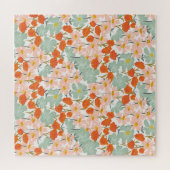 Gartengarten-Blume: rosa, orange nahtlos Puzzle (Horizontal)