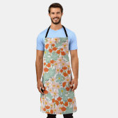 Gartengarten-Blume: rosa, orange nahtlos Schürze (Getragen)