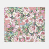 Gartengarten Blume Rose mit Tulpen im Wasser bemal Fleecedecke (Vorderseite (Horizontal))