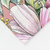 Gartengarten Blume Rose mit Tulpen im Wasser bemal Fleecedecke (Ecke)