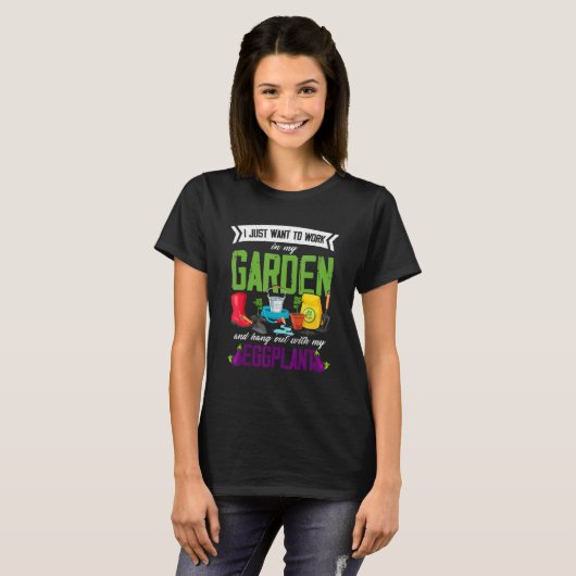 Gartengarten Eggplant Pflanze Gemütlich T-Shirt (Vorne ganz)