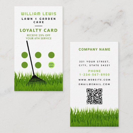 Gartengarten Gartengarten Moderne Rassentrale Loya Visitenkarte (Vorne/Hinten)