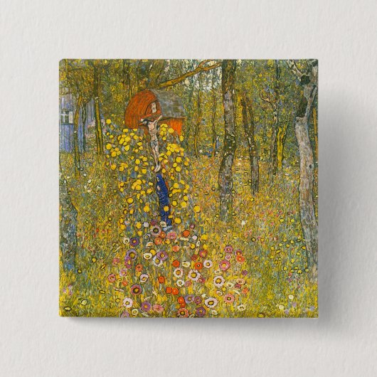 Gartengarten Gustav Klimt mit Crucifix Button (Vorderseite)