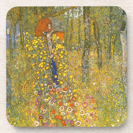 Gartengarten Gustav Klimt mit Crucifix Getränkeuntersetzer (Vorderseite)