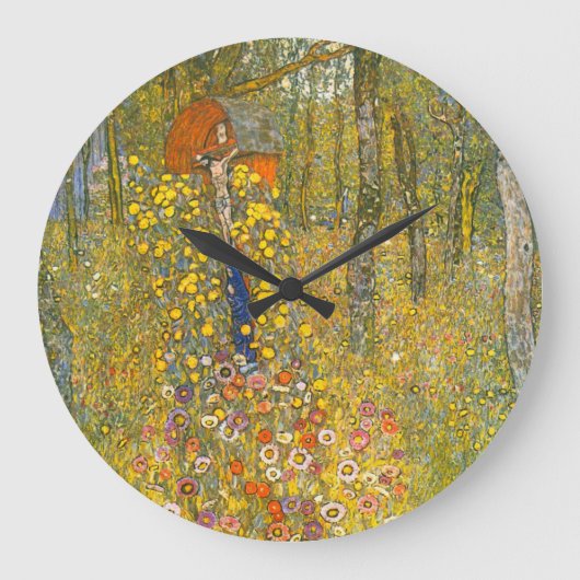 Gartengarten Gustav Klimt mit Crucifix Große Wanduhr (Vorderseite)