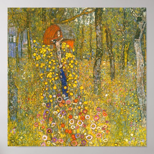 Gartengarten Gustav Klimt mit Crucifix Poster (Vorne)
