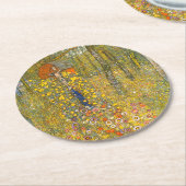 Gartengarten Gustav Klimt mit Crucifix Runder Pappuntersetzer (Angewinkelt)