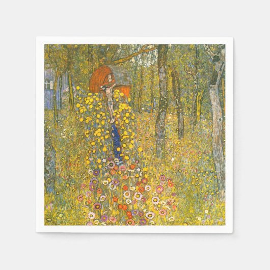 Gartengarten Gustav Klimt mit Crucifix Serviette (Vorderseite)