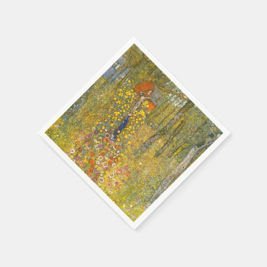 Gartengarten Gustav Klimt mit Crucifix Serviette (Ecke)