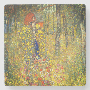 Gartengarten Gustav Klimt mit Crucifix Steinuntersetzer
