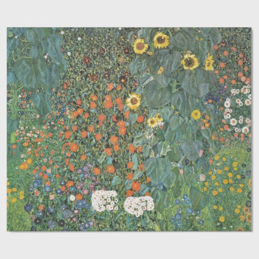 Gartengarten Gustav Klimt mit Sonnenblumen Gallery Geschenkpapier (Flach)