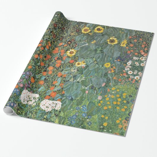 Gartengarten Gustav Klimt mit Sonnenblumen Gallery Geschenkpapier (Ungerollt)