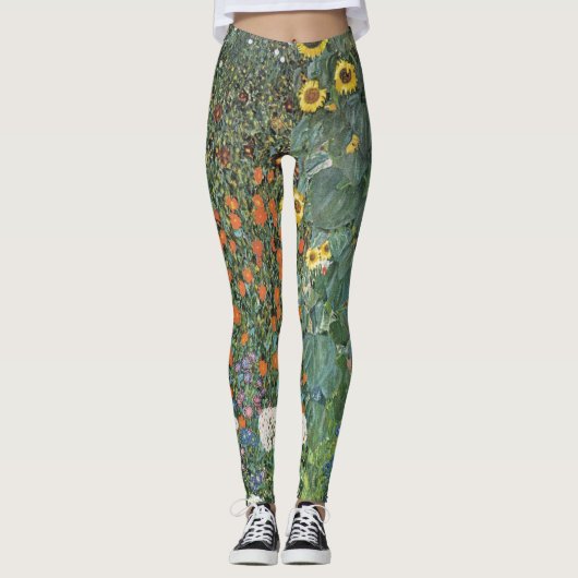 Gartengarten Gustav Klimt mit Sonnenblumen Gallery Leggings (Vorderseite)