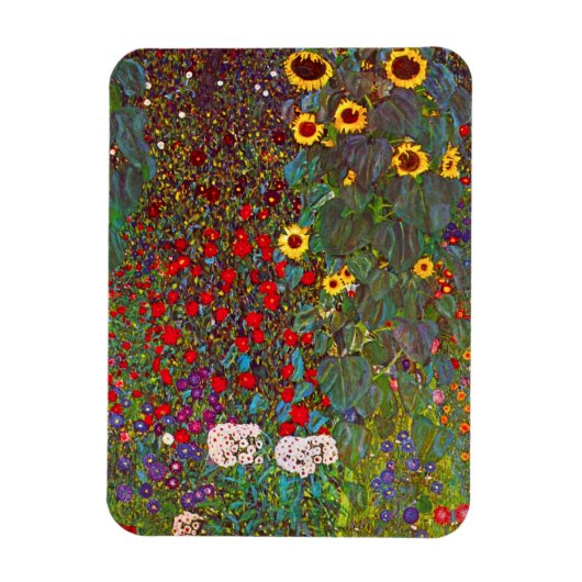 Gartengarten Gustav Klimt mit Sonnenblumenmoor Magnet (Vertikal)