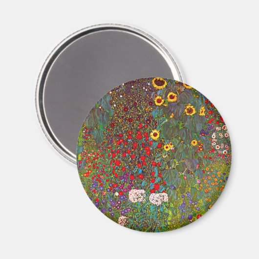 Gartengarten Gustav Klimt mit Sonnenblumenmoor Magnet (Vorderseite/Rückseite)