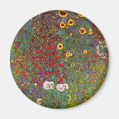 Gartengarten Gustav Klimt mit Sonnenblumenmoor Magnet (Vorne)