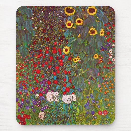Gartengarten Gustav Klimt mit Sonnenblumenmousepad Mousepad (Vorne)