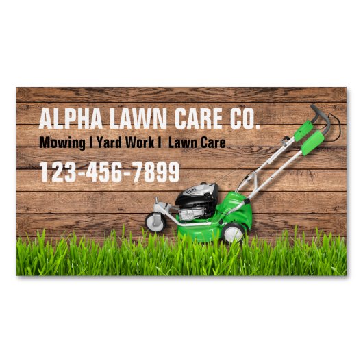 Gartengarten Landschaft Landschaftsbild Grasmähen Magnetische Visitenkarte (Vorderseite)