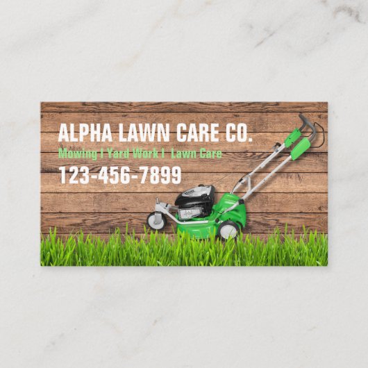 Gartengarten Landschaft Landschaftsbild Grasmähen Visitenkarte (Vorderseite)