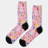 Gartengarten Lover Niedlich Pink Socken (Linkes Detail)