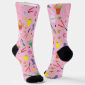 Gartengarten Lover Niedlich Pink Socken (Gewinkelt)