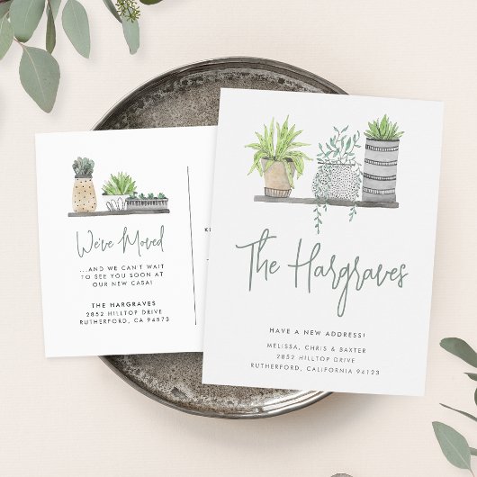 Gartengarten Moderne grüne botanische Bewegung Ankündigungspostkarte