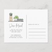 Gartengarten Moderne grüne botanische Bewegung Ankündigungspostkarte (Rückseite)