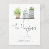 Gartengarten Moderne grüne botanische Bewegung Ankündigungspostkarte (Vorderseite)