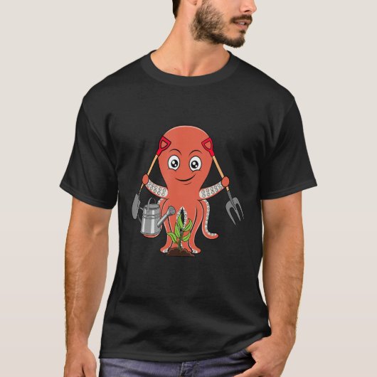 Gartengarten Octopus Work Tintenfisch T-Shirt (Vorderseite)