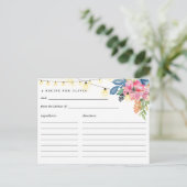 Gartengarten Party, Blume und Lichtrezeptur Karte (Stehend Vorderseite)