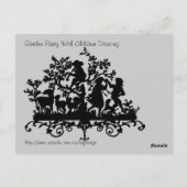 Gartengarten Party mit Kindertanz Postkarte (Rückseite)