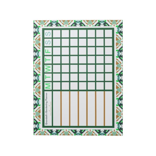 Gartengarten Pflanze Zuteilungsplan Notizblock (Rotiert)