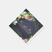 Gartengarten Rote Marine Rose Hochzeit Serviette (Ecke)