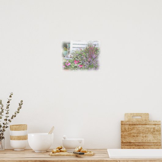 Gartengarten Wasserfarben Malerei Poster (Küche)