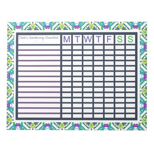 Gartengartenbauplaner Notizblock (Vorderseite)